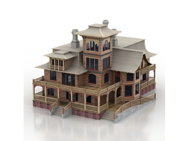 Free House wood N76 3D model For Architecture 3Ds Max Model Download